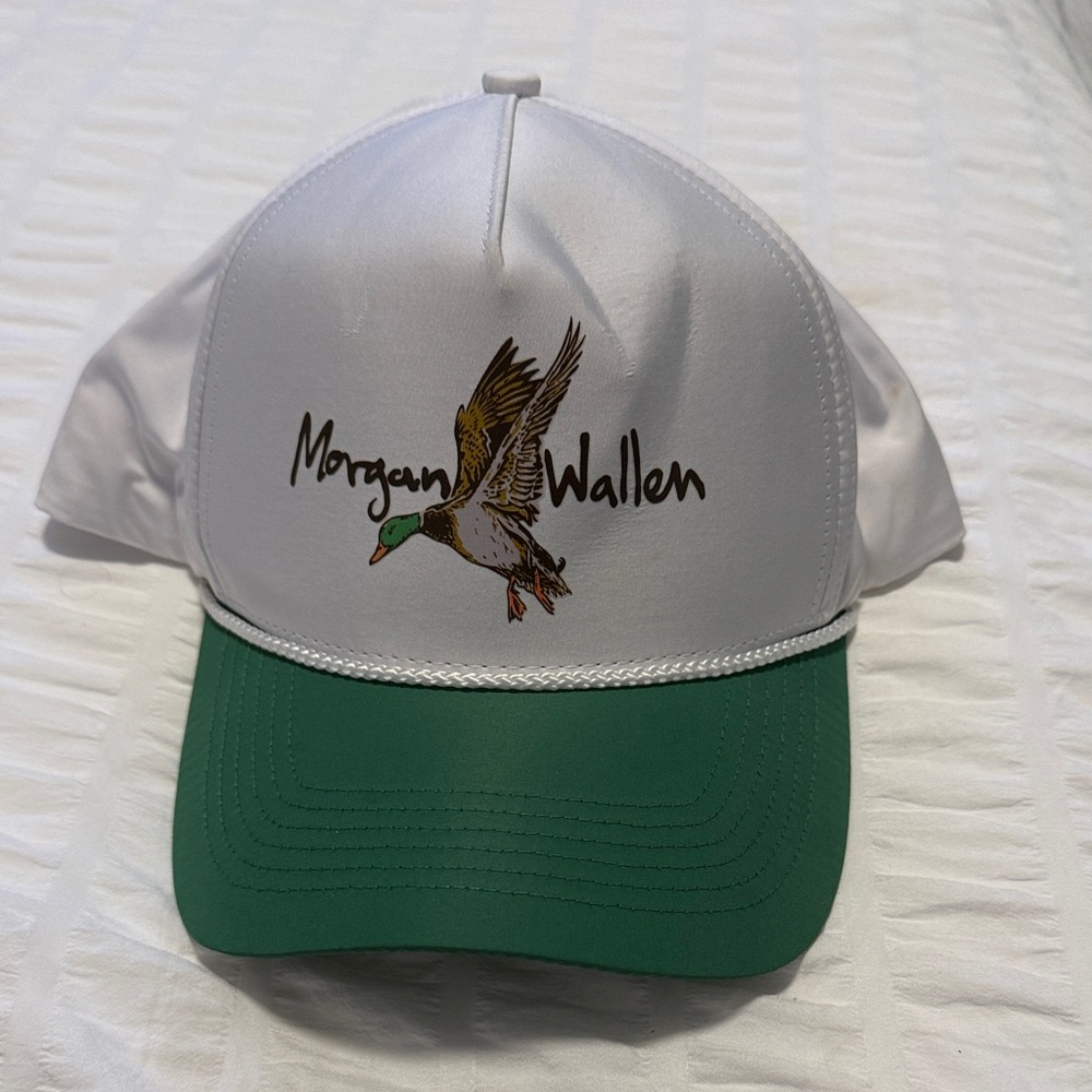 Never Woren - Morgan Wallen official White and Green Trucker Hat